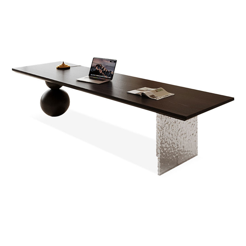 Black Rectangular Solid Wood desks, 1.97" H x 94.49" W x 23.62" D