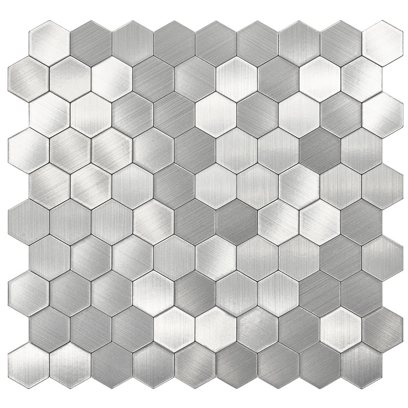 Carreau de mosaïque auto-adhésif en métal 11 po x 12 po