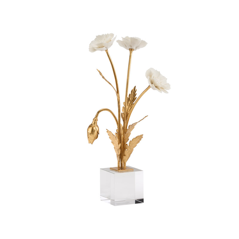 Porcelain Poppie In Crystal Base