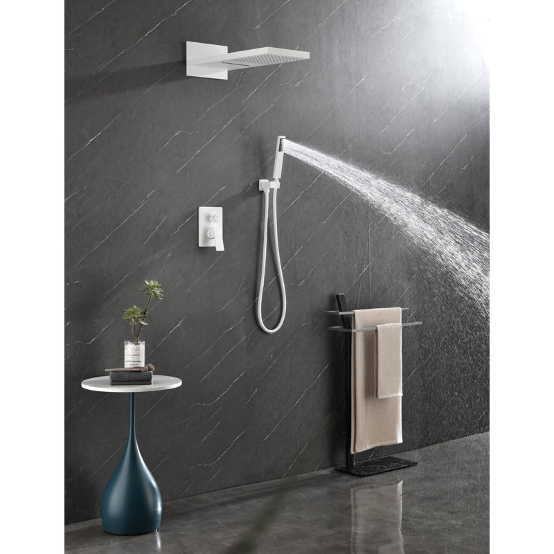 Shower System,Waterfall Rainfall Shower Head With Handheld, Shower Faucet Set For Bathroom Wall Mounted