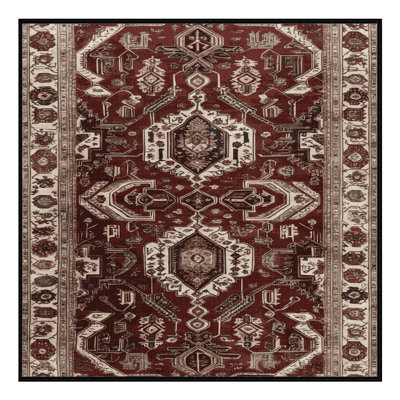 Machine Washable Persian Black Area Rug