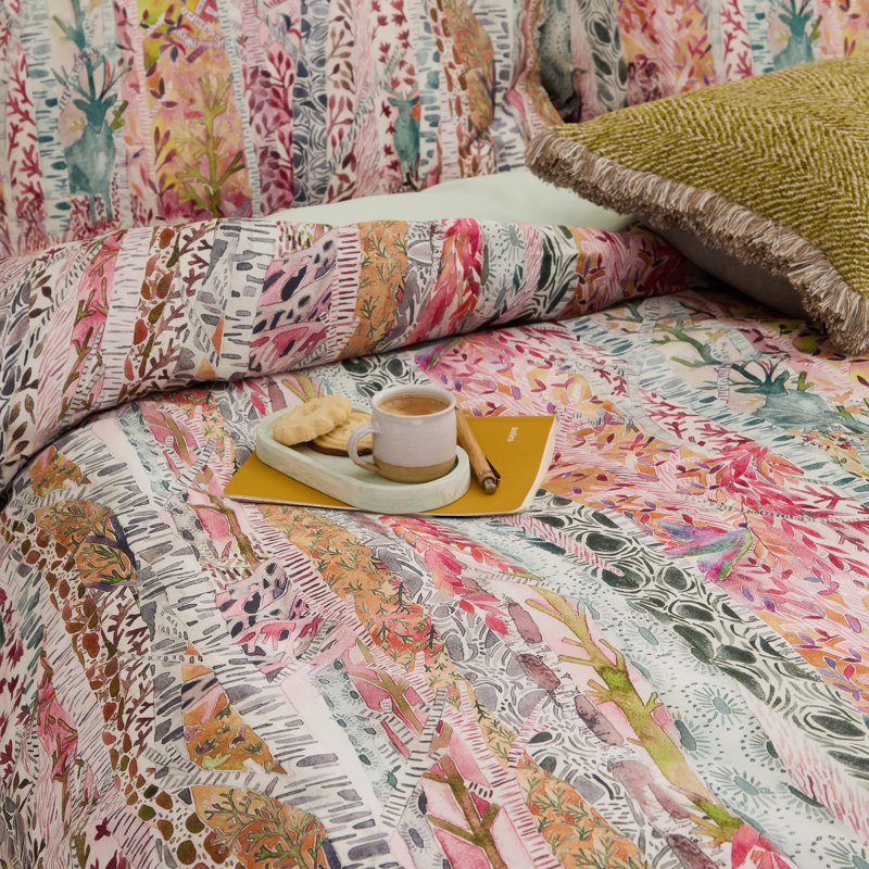 Whimsical Tale Cotton Patchwork Duvet Cover Set with Pillowcases, Double Duvet Cover + 2 Standard Pillowcases