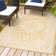 Aaleayah Medallion Textured Weave Yellow/Cream Indoor/Outdoor Rug