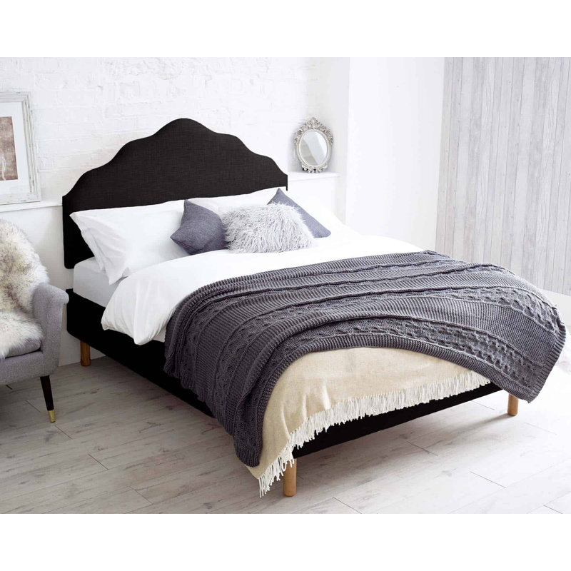 Aimantas Upholstered Headboard, Double (4'6), Ebony