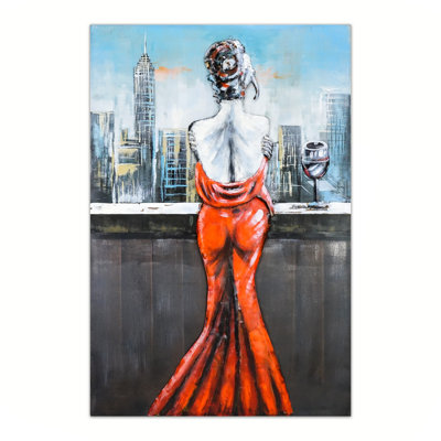 Danali Woman in Red 1 Piece Wall Art