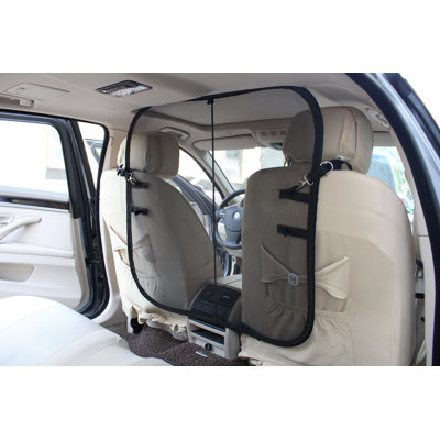 Barrière de sécurité rectangulaire pliable en filet Pet Life pour siège arrière de voiture pour chien, chat ou enfant
