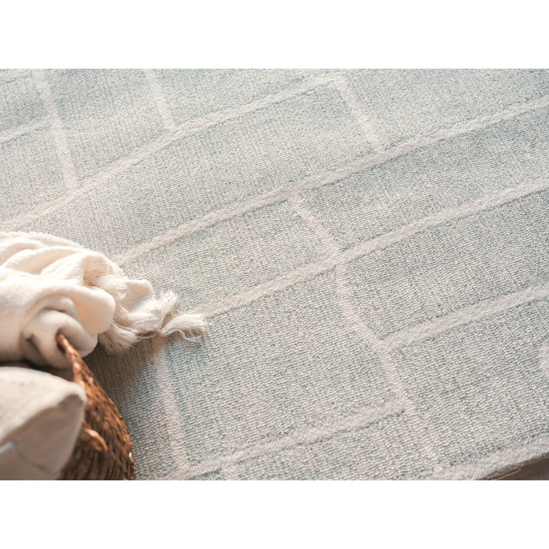 Tangiers Hand Tufted Abstract Area Rug in Blue/Ivory, Rectangle 12' x 15'