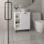 Évier de meuble-lavabo avec lavabo, 1 porte, 4 pieds, tablettes