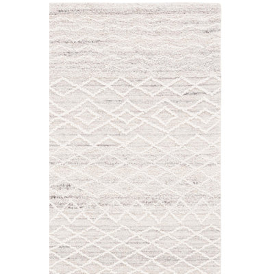 Tapis gris en coton touffeté à la main Khriz