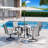 5 Piece Patio Dining Set, Outdoor Dining Table And Chairs Set For 4, 4 Swivel Chairs, 1 Iron Square Table With Umbrella Hole, Patio Furniture Set For Deck, Backyard, Lawn, Poolside, Brown/gray/blue-109315612