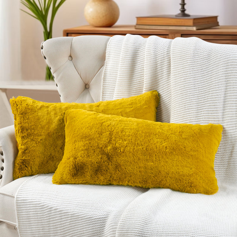 Housse de coussin carrée, Cari citron