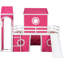 Lit mezzanine pleine grandeur rose avec glissade, tente et tour - conception de fenêtre inspirée, pin de qualité, espace de jeu supplémentaire avec pinède fermé, dessous aéré pour les marionnettes-671371358