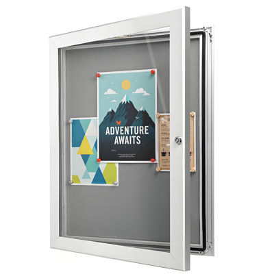 Panneau d'affichage en feutre verrouillable, cadre en aluminium