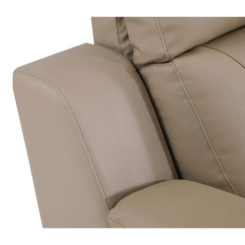 Fauteuil inclinable moderne en cuir Global United, Beige