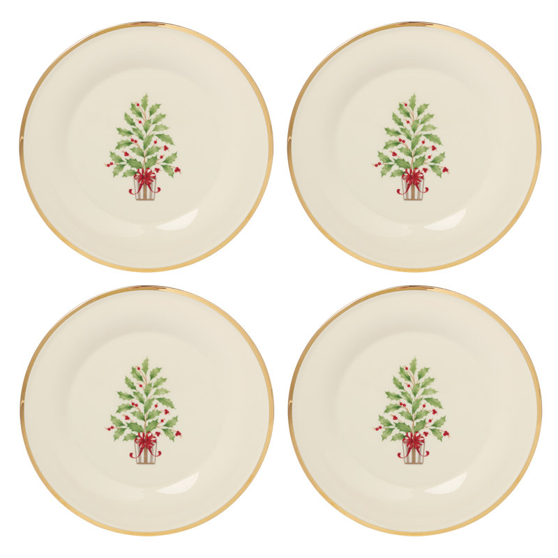 Ensemble de 4 assiettes décoratives Holiday Tree