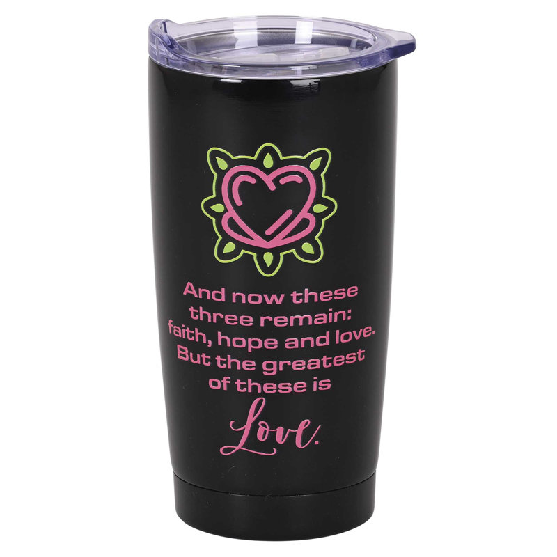 Verre à gobelet Heart Love 1 Cor. 13:13 20 oz