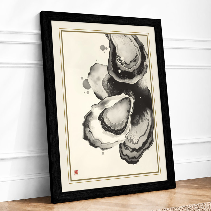 Oyster Study Botanical - Print, A1 - 84.1 x 59.4 cm, Black
