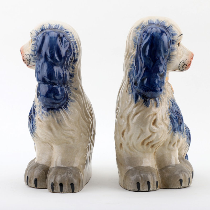 Animals Figurines & Sculptures, Blue/Cream