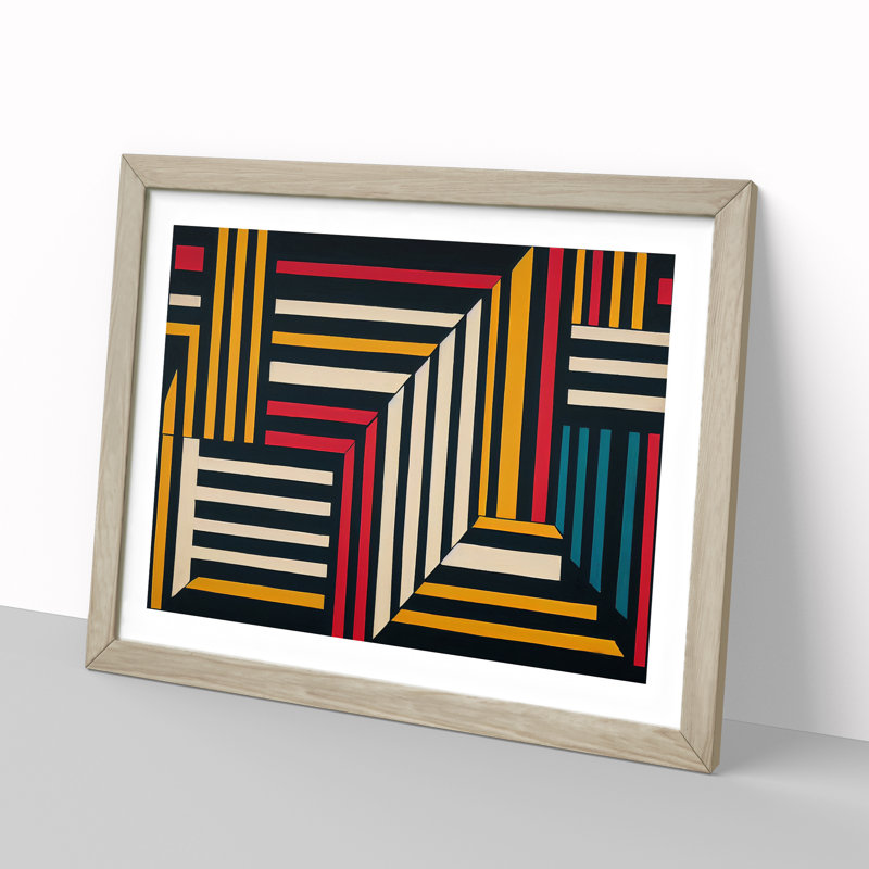 Awesome Modern Abstract Art - Framed Print, 25cm H x 34cm W x 2cm D, Oak