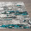 Tapis rectangulaire gris / bleu en polypropylène tissé à la machine-70835048