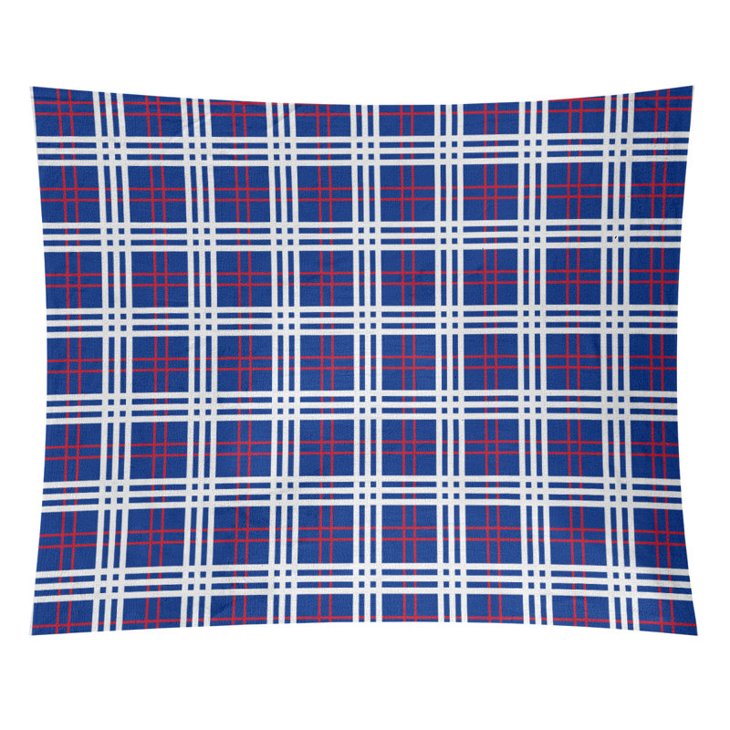 Tapisserie de luxe en microfibre New England, H 68 po x l 80 po, Bleu marine / rouge / blanc