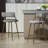 Two Pieces Bar Stools With Chromed Base And Footrest-763910814
