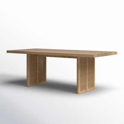 Cinna 84" L x 38" D x 30" H Medium Brown Wood And Cane Dining Table by Joss & Main