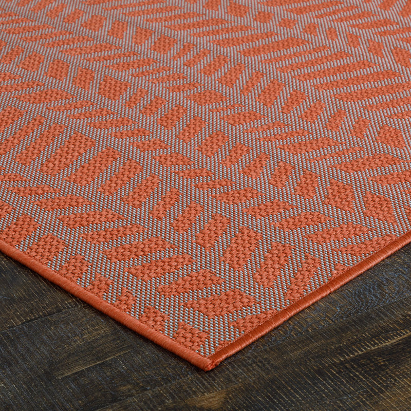 Tapis intérieur / extérieur orange Depuy, Tapis de couloir 2 pi 5 po x 7 pi