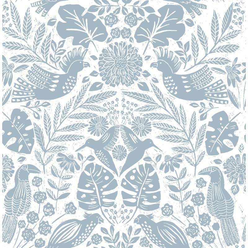 Nestle Floral Wallpaper Roll, Blue