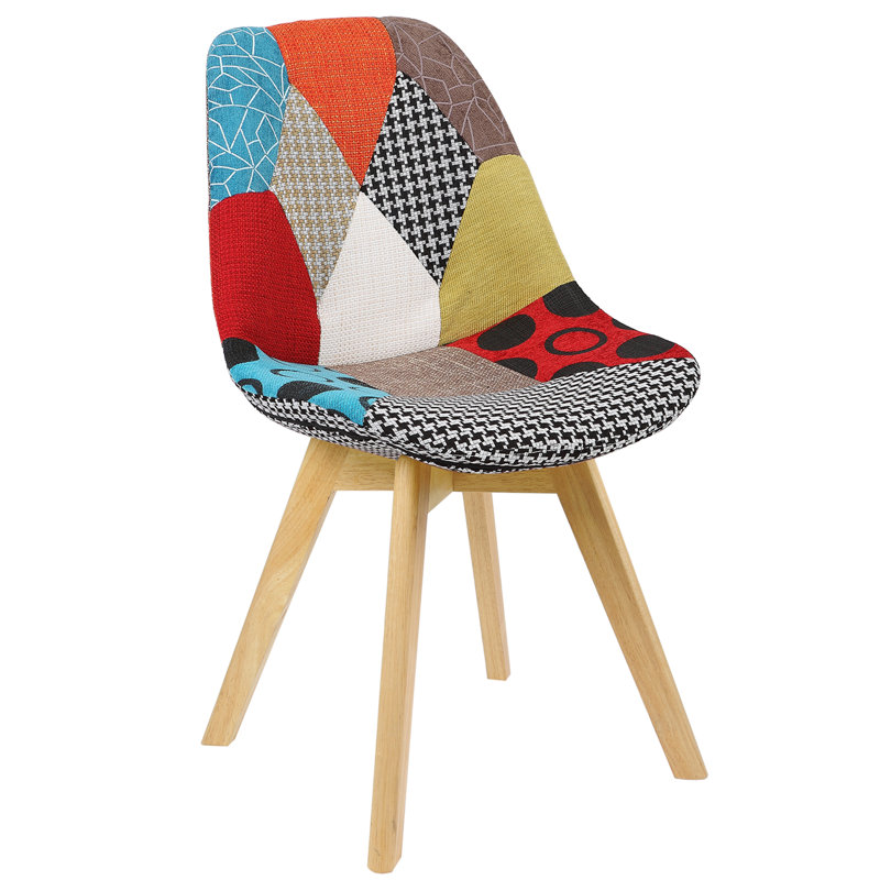 Avoca Linen Upholstered Side Chair in Multicoloured, Multicoloured