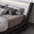 Charlesten Vegan Leather Platform LED Lights Bed with Wooden Slats and Adjustable Headboard, RGB Lighting & Music Sync, No Box Spring Needed-852362833-852362828