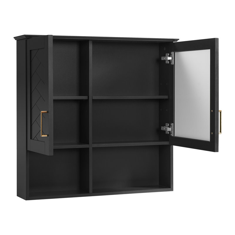 Armoire de toilette 2 en 1, Noir