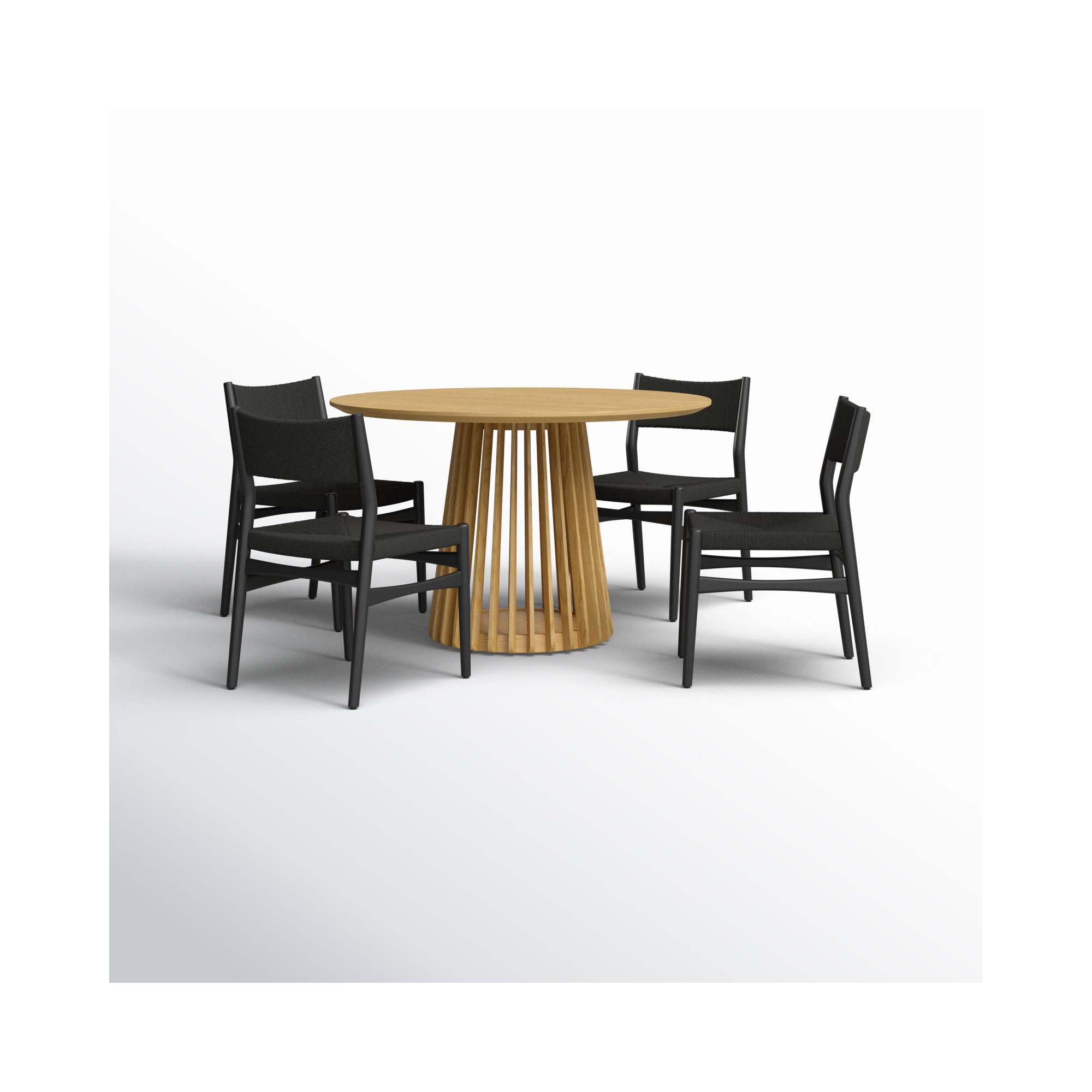 Buffolino 5 - Piece Extendable Dining Set, Natural, Black, Natural