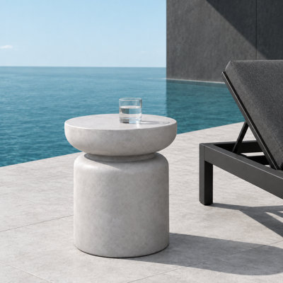 Modern Mushroom Round Outdoor & Indoor Accent Side Table