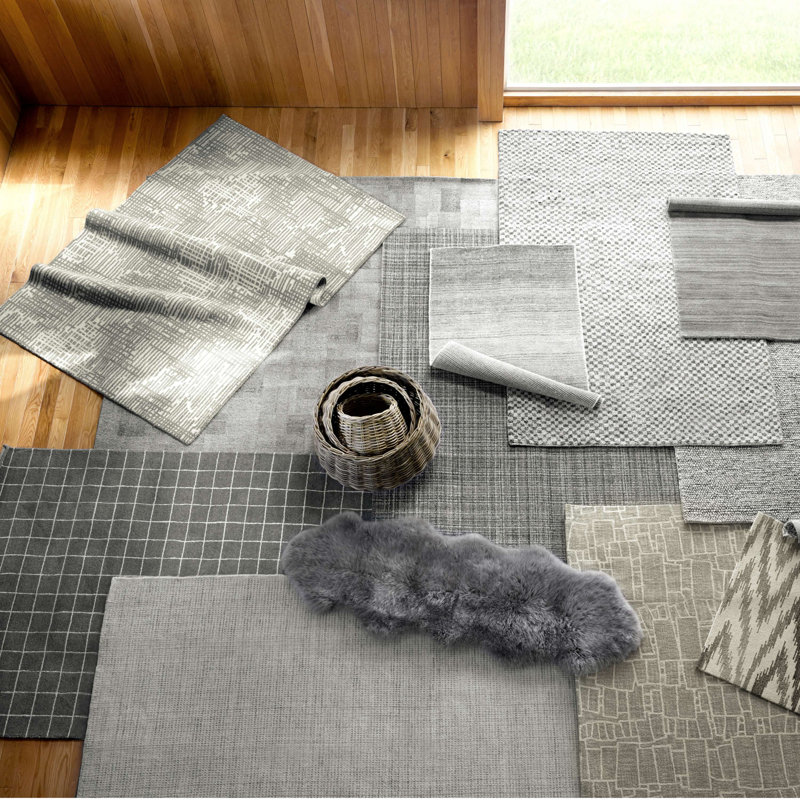 Citra Grey Hand Knotted Wool Rug, Rectangle 3' x 5'