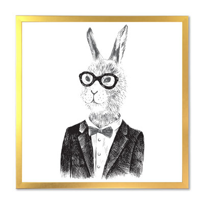 Dressed Up Bunny Boy In Hipster Style - peinture sur toile
