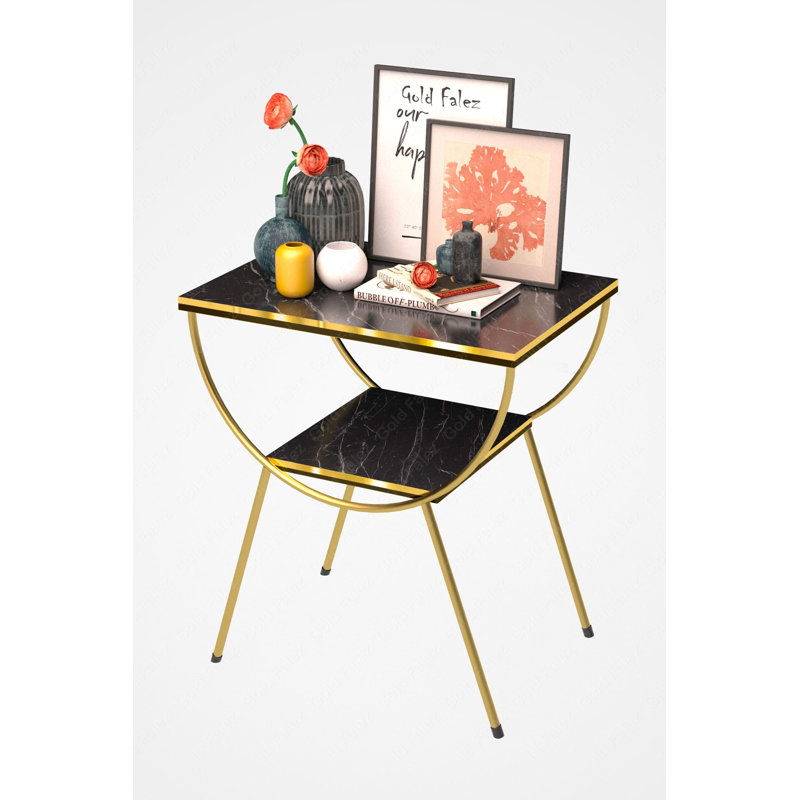 Aveline 18cm Console Table, Black Marble