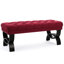 Rouge sophistiqué avec un revêtement luxueux et des détails de coutures en diamant, superbe banc, siège confortable capitonné