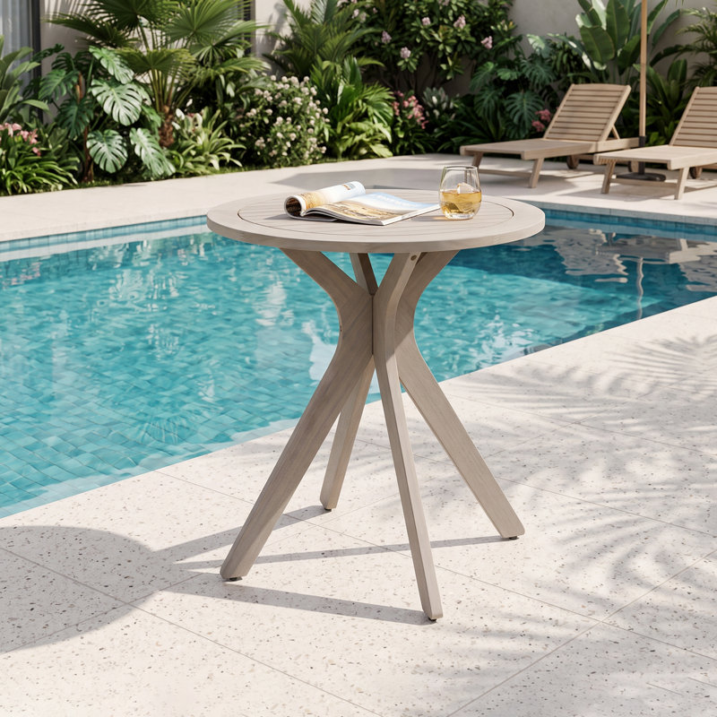 Table bistro d'extérieur en bois d'acacia