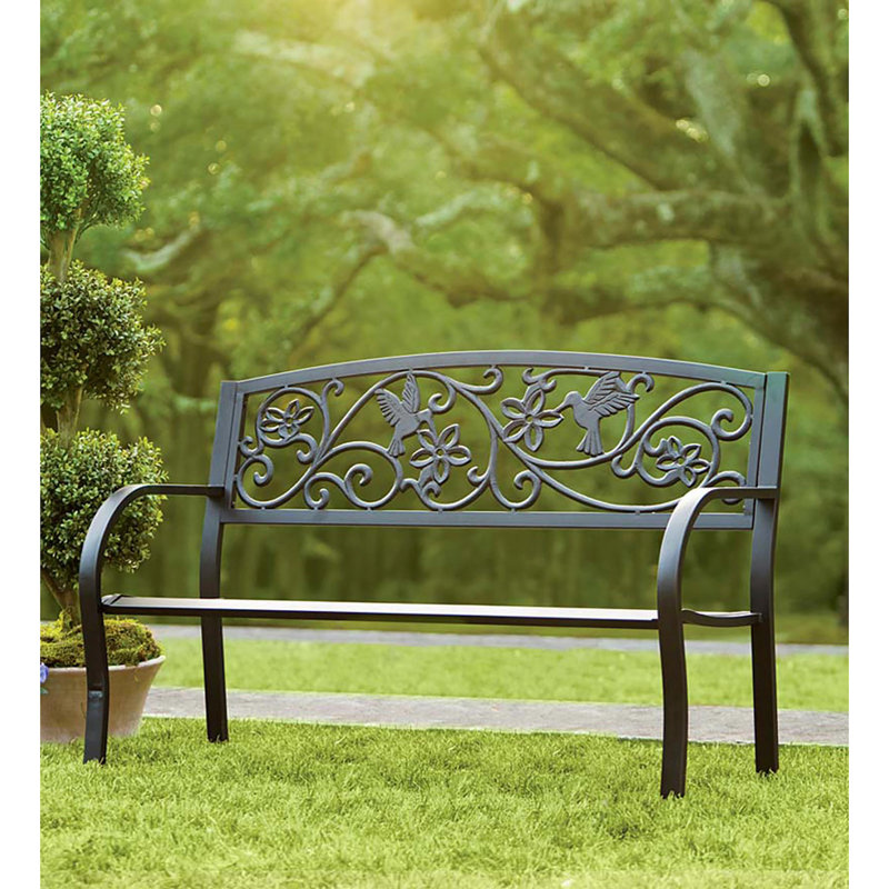 Banc de jardin en métal Hummingbird - noir