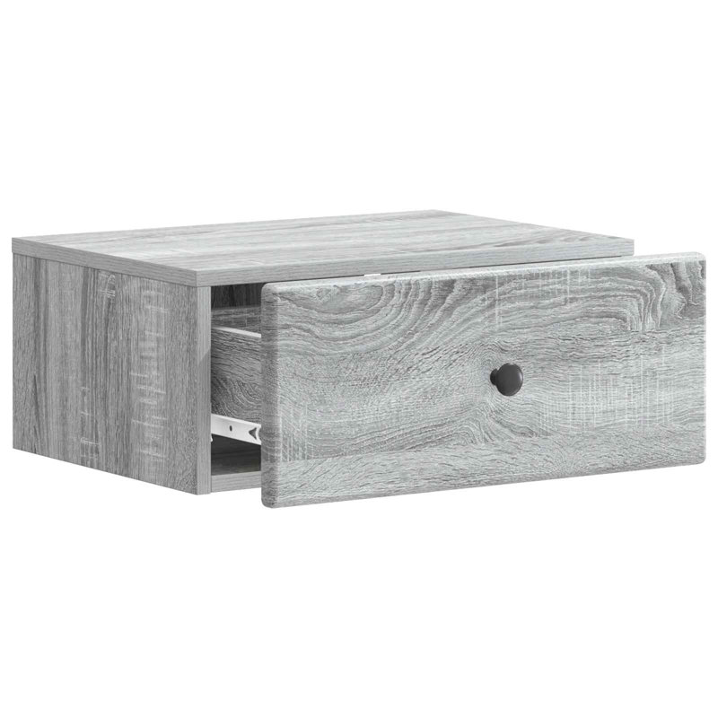 49cm W Manufactured Wood Bedside Table, Grey Sonoma