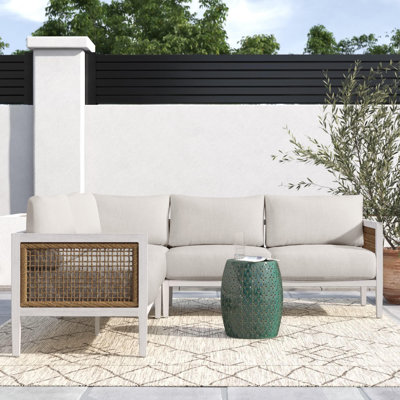 Torland 88'' Wide Patio Sectional with Cushions