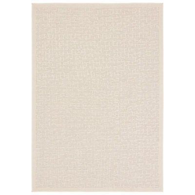 Tapis abstrait en polypropylène tissé à la machine crème