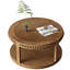 Table basse ronde en bois avec tablette