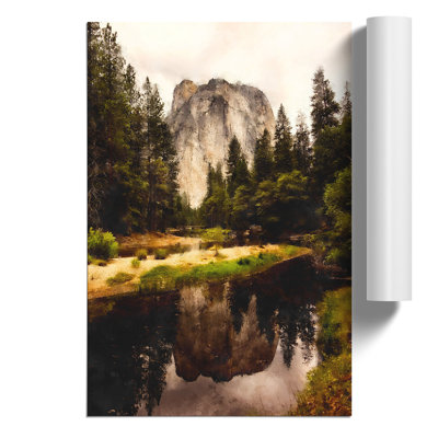Yosemite National Park Painting - Frameless Print