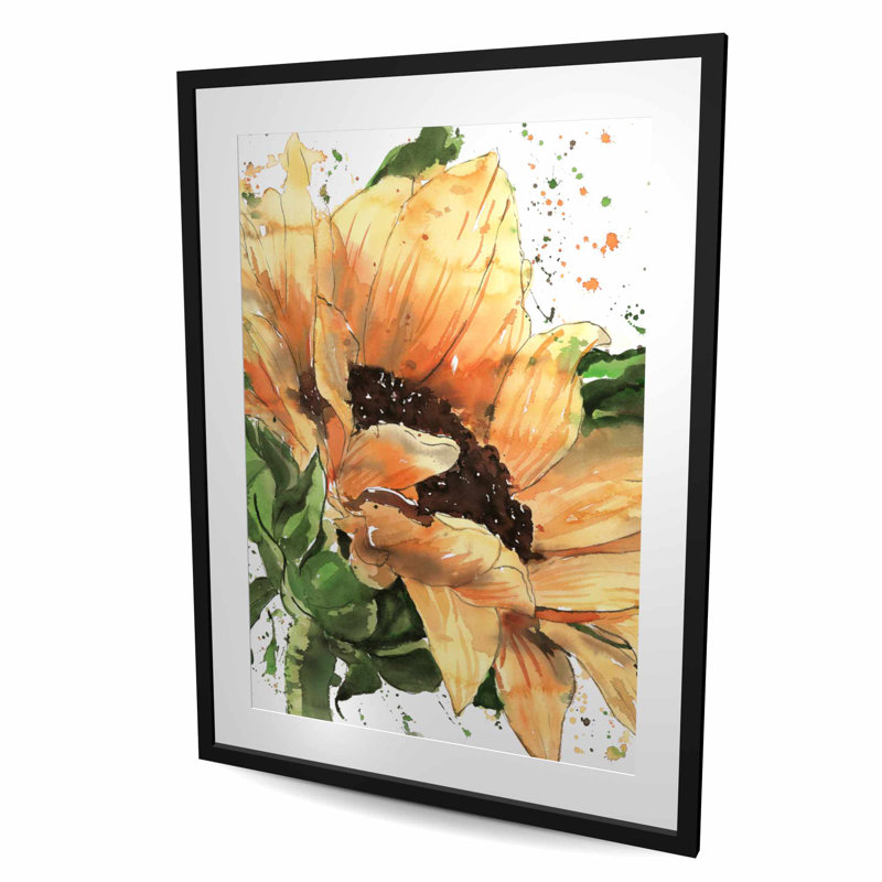 Tournesol en fleurs - décor rustique jaune mat