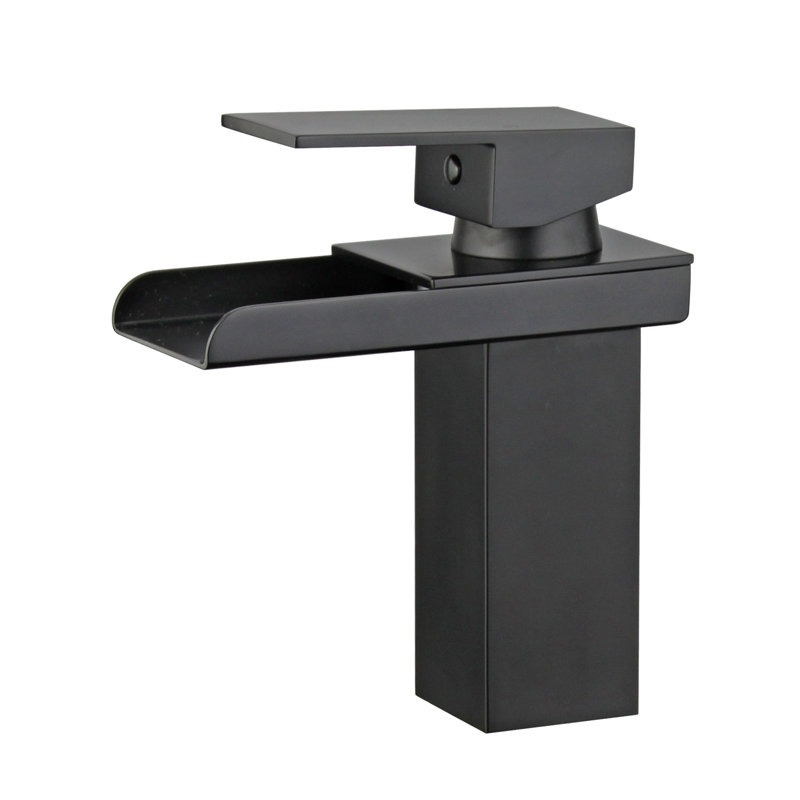 Robinet de salle de bain à un trou avec drain Pamplona, Noir nouveau