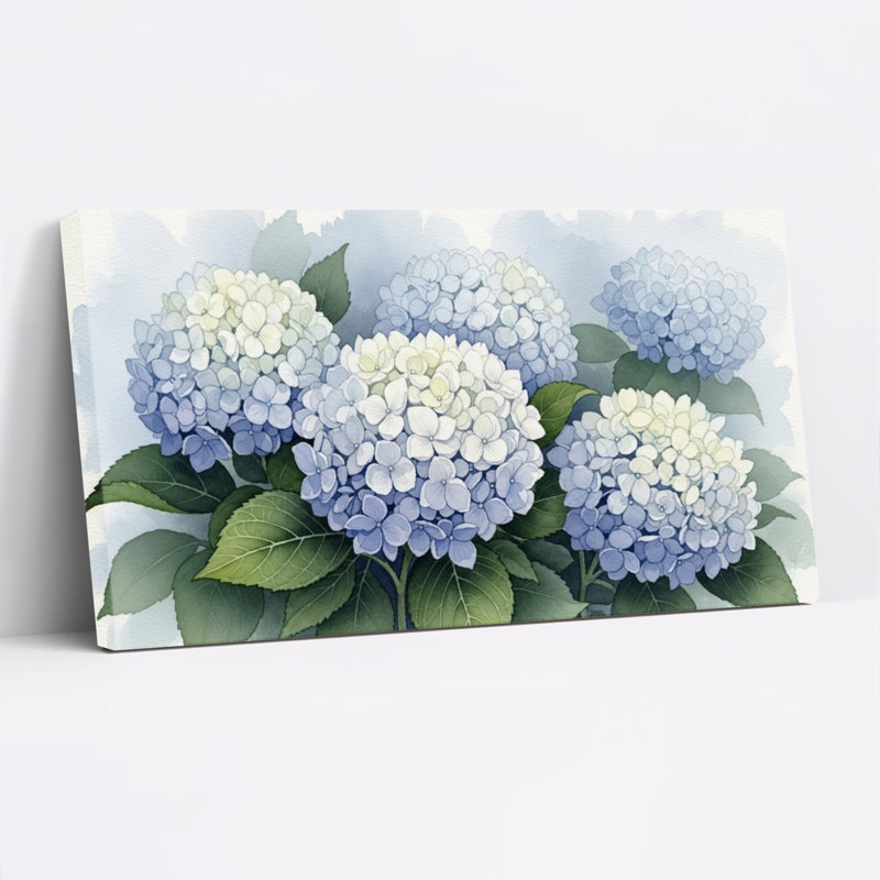 Hydrangea, impression florale sur toile tendue sur toile, ensemble de 1, H 12 po x l 36 po
