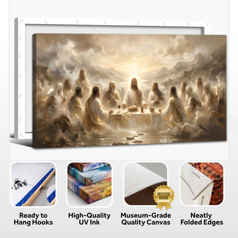 Jésus, art mural la dernière Cène, peinture à l'huile, art mural chrétien pour salon, salle à manger, église, salle de prière, décoration murale biblique religieuse pour la décoration intérieure, 16 po x 32 po
