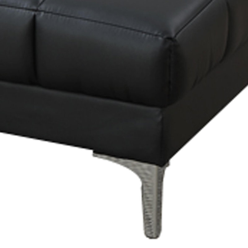 Babken Upholstered Storage Ottoman, Black Faux Leather
